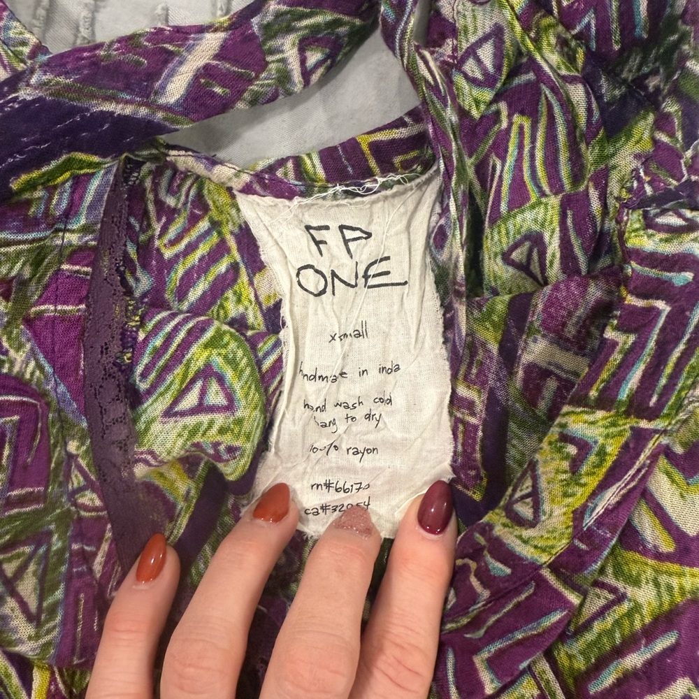 Free People Multicolor Geometric Pattern Dress NWOT - Picture 4 of 9